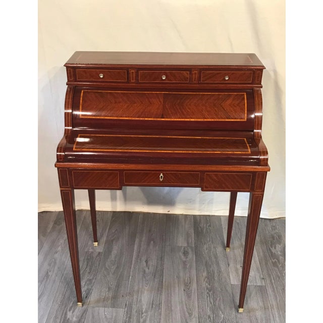 French 19th Century French Directoire Style Desk with Cylinder Top For Sale - Image 3 of 14