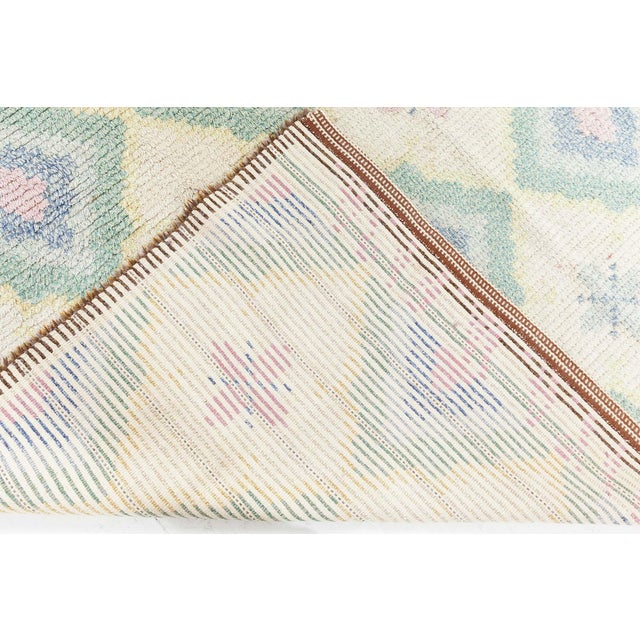 Cream Vintage Swedish Rya Rug Doris Leslie Blau For Sale - Image 8 of 8
