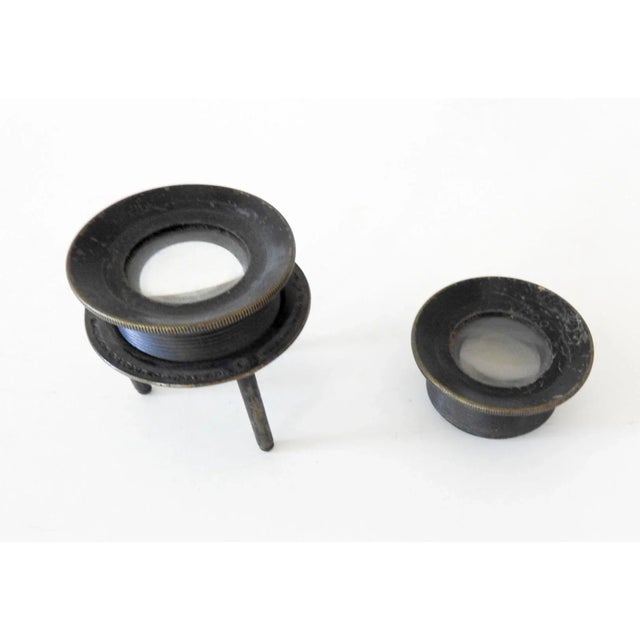 Antique brass Bausch & Lomb, Rodchester NY tripod map and chard magnifying glass. Includes extra lens which screws on....