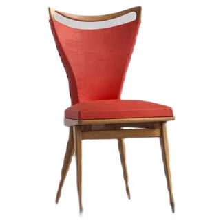 Chairs in Wood & Leatherette, 1950s, Set of 4 For Sale