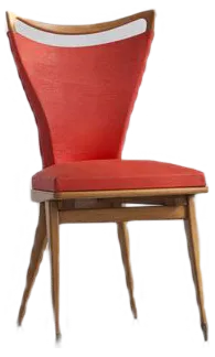 Chairs in Wood & Leatherette, 1950s, Set of 4