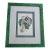 Vintage Framed Aristolochia Botanical Print in Emerald Faux Burl Frame For Sale