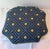 Vintage geometric needlepoint pillow with an octagonal shape, light blue silk backing and light blue self-welt edge. Great...