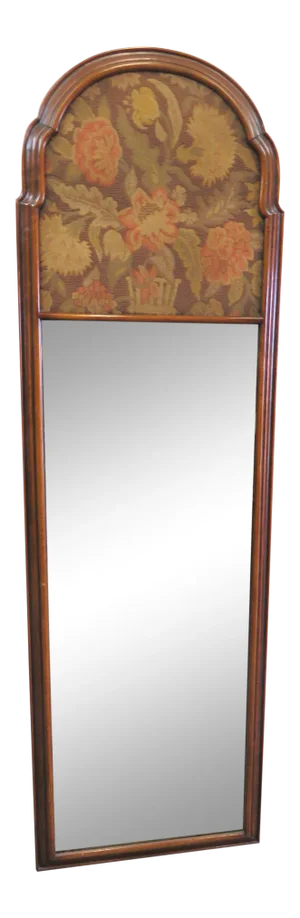 19th C Queen Anne Walnut Trumeau Mirror