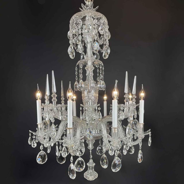 Italian Bohemian Crystal Chandelier with Eight Lights, 1950. This elegant eight-arm living room chandelier was made in...