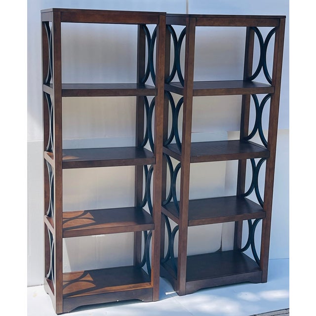 1970s Elegant Pair of Bookcase Shelves Display Racks Etagères For Sale In Miami - Image 6 of 8