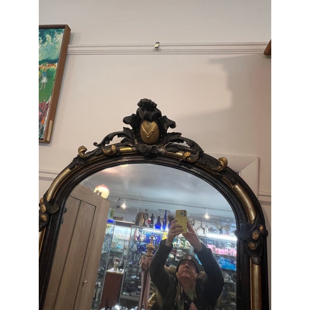 Mid 19th Century Victorian Gilt Gold and Black Large Pier Mirror For Sale - Image 11 of 12