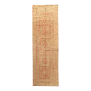 Antique Oushak Carpet, Handmade Oriental Rug, Pink Rug, Taupe, Cream, Gray