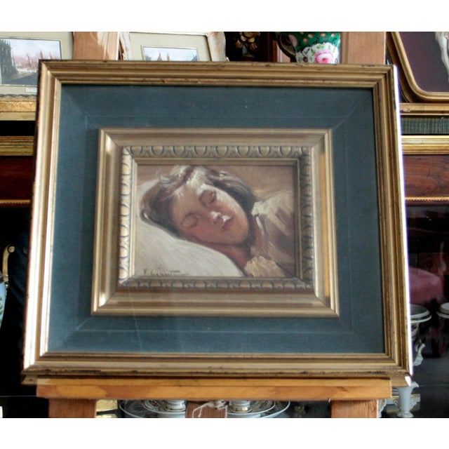 Francesco Galante, Sleeping Girl, 1960s, Oil on Canvas For Sale - Image 10 of 10