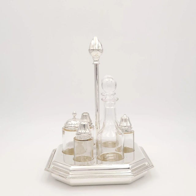An Art Deco cruet set.