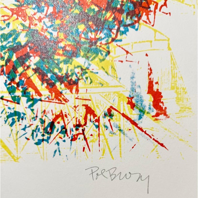 Pol Bury, Architecture Kinetic New York Brooklyn Bridge Op Art Lithograph Pol Bury Ltd Ed, 1966 For Sale - Image 4 of 7