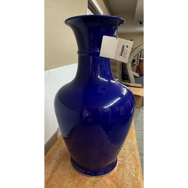 Martino Interiors Chinese Porcelain Vase, Cobalt Blue For Sale - Image 9 of 12