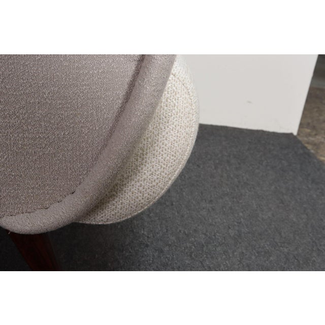 Pair of Italian Walnut and Gray and White Tweed Club Chairs After Marco Zanuso For Sale - Image 16 of 18