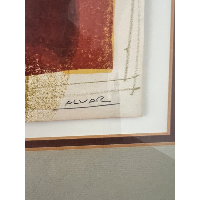 Brown 1980s Sunol Alvar “Woman Holding Dove” Signed Limited Edition Lithograph – Framed For Sale - Image 8 of 8