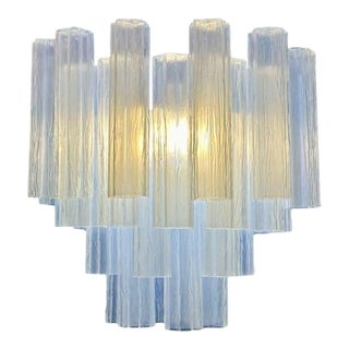 Murano Opal Glass Tronchi Chandelier For Sale