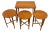 Vintage Mid-Century Modern Nesting Table Set With Three Round Stowaway Stools/Tables on Casters - Uk Import For Sale