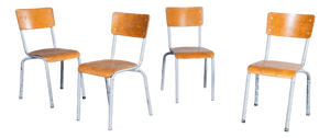 Large Stacking Dining Chairs from Mullca, 1950s, Set of 4
