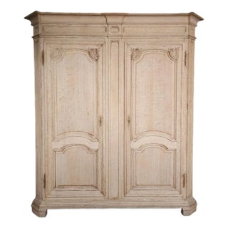 Antique French Bleached Oak Armoire, Circa 1860 For Sale