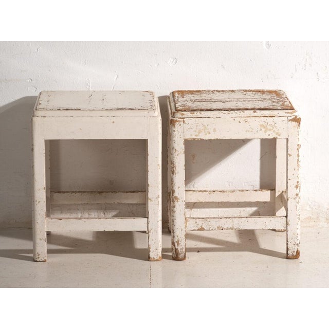 Bedside Tables in Pine Wood, Central Europe, 1940, Set of 2 For Sale - Image 3 of 12