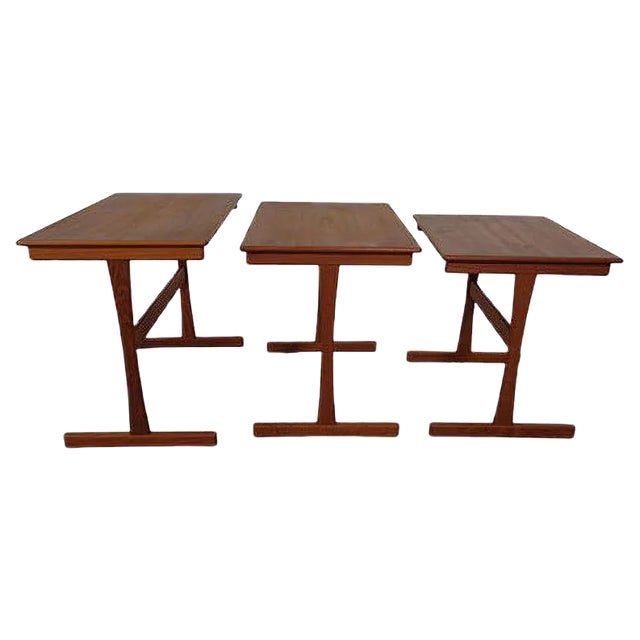 Danish Teak Nesting Tables, 1960s, Set of 3 For Sale