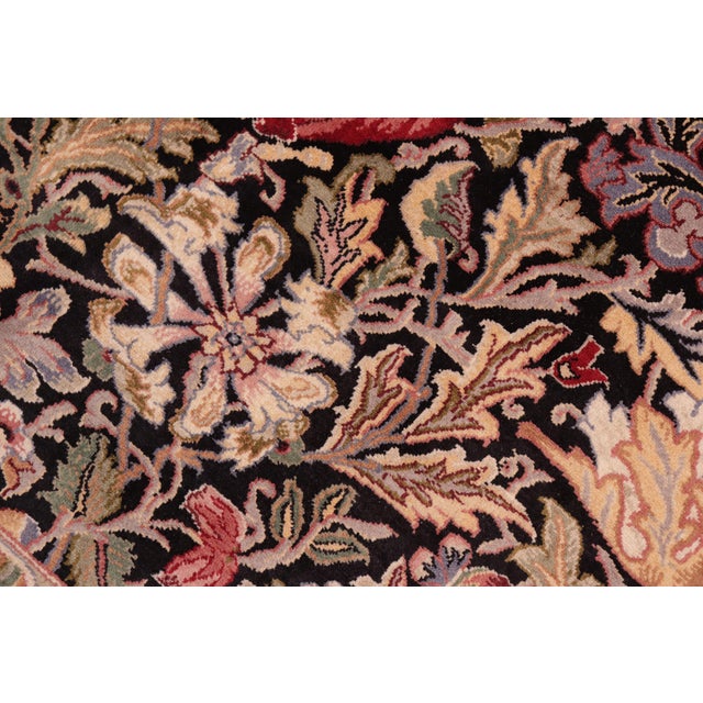 Shabby Chic 1990's Gulshan Pak-Persian Black/Red Wool Rug - 8'1'' X 9'10'' For Sale In New York - Image 6 of 9