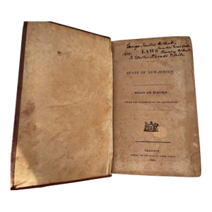 Antique Law Book Leather Bound New Jersey 1821 First Edition