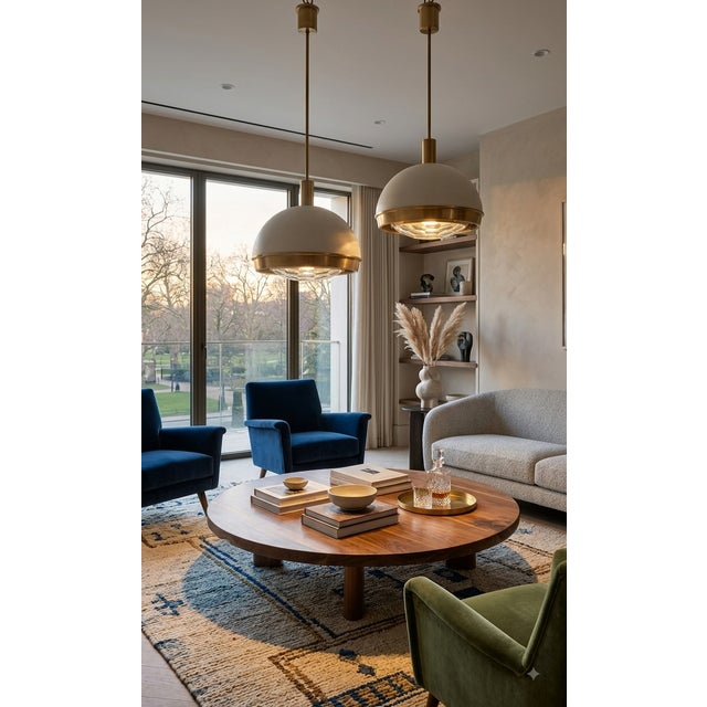 Brass-Plated Aluminum Chandelier with Diamond-Shaped Glass Lampshade by Pia Guidetti Crippa for Lumi, 1970s For Sale - Image 13 of 13
