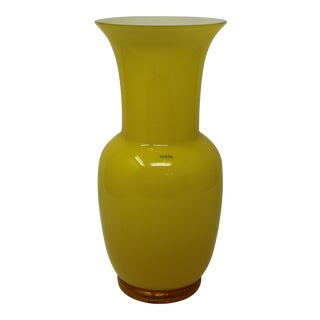 Opalino Vase by Venini - Yellow For Sale
