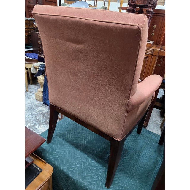 Rose Pair of Bill Sofield for Baker Furniture Contemporary Upholstered Armchairs For Sale - Image 8 of 11