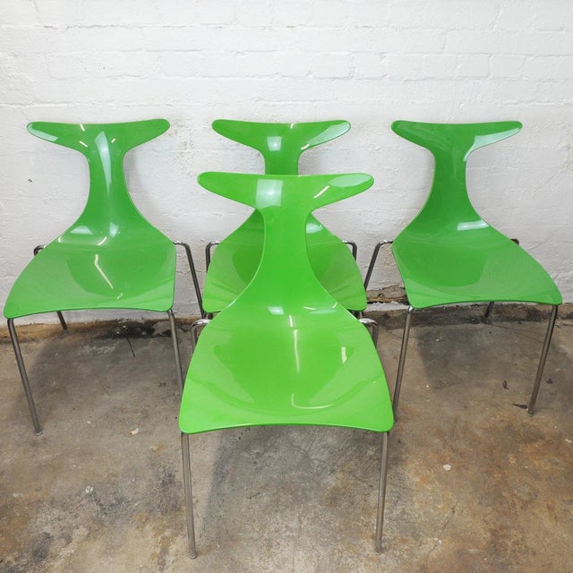 Metal Green Delfy Chairs by Carollo for Kreaty, Set of 4 For Sale - Image 7 of 13
