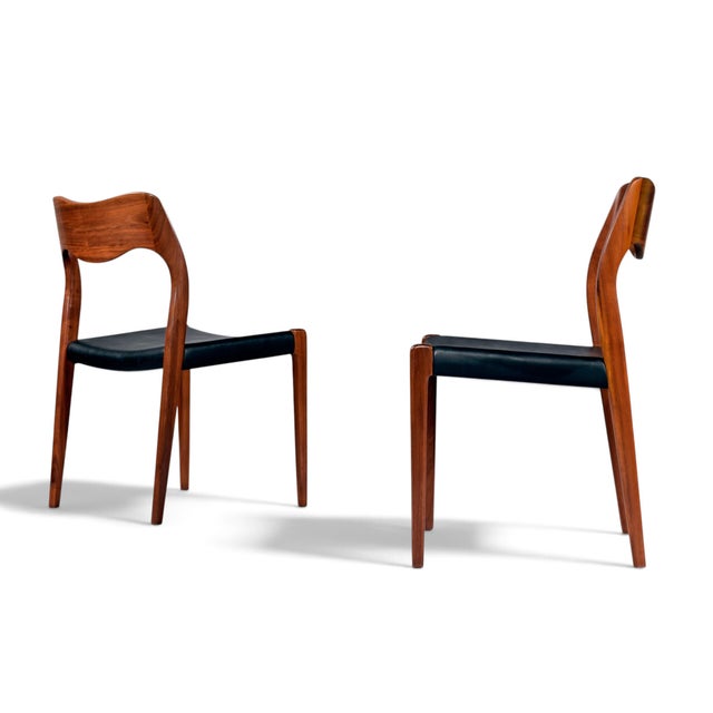 Mid-Century Modern Set of Eight Model 71 Dining Chairs by Niels Otto Møller, Teak, 1960s For Sale - Image 3 of 17