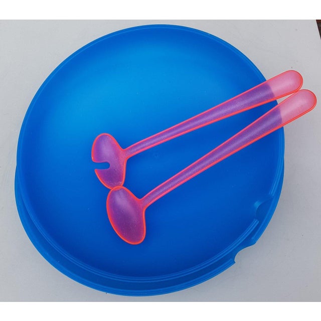 Plastic Salad Bowl with Cutlery by Jasper Morrison for Alessi, Set of 3, in Flawless conditions. Designed 1990 to 1999...