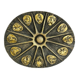 20th C. Mid-Century Modern Brutalist Fiberglass Zodiac Wall Sculpture, J. Segura For Sale