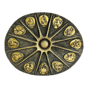 20th C. Mid-Century Modern Brutalist Fiberglass Zodiac Wall Sculpture, J. Segura