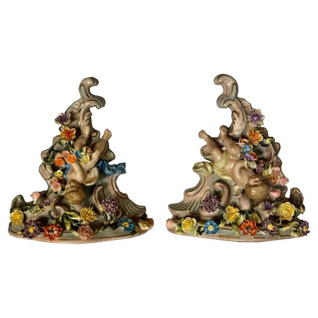 19th Century Dresden Porcelain Wall Lights, Germany, 1880s, Set of 2 For Sale - Image 6 of 6