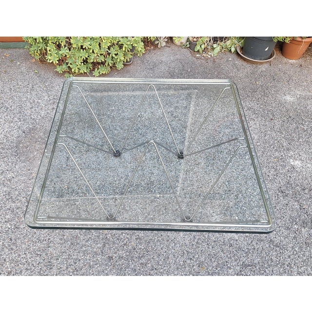 Coffee Table in Chromed Iron with Glass Top Alanda Style by Paolo Piva, 1970s, in Very Good conditions. Designed 1970 to...