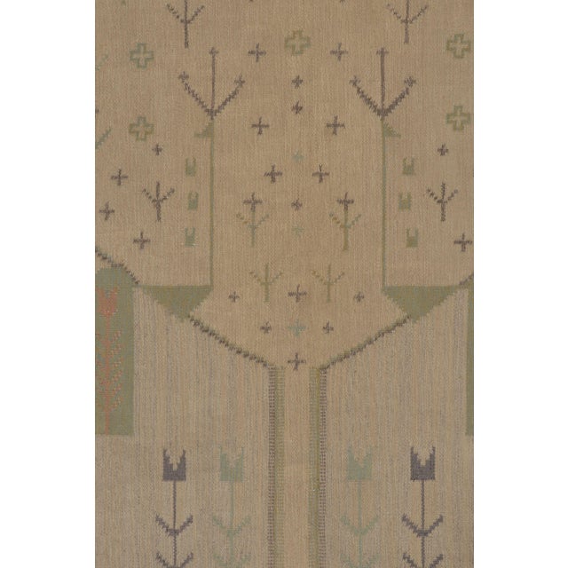 Vintage Swedish Kilim With Eva Nemeth Inspired Design in Beige - Rug & Kilim For Sale - Image 9 of 10