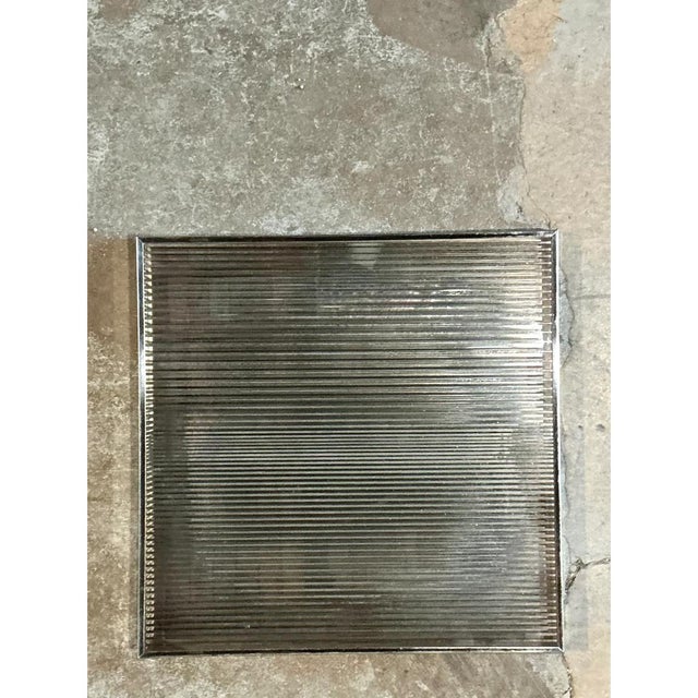 Vintage Geometric Metal and Mirrored Glass For Sale - Image 4 of 12