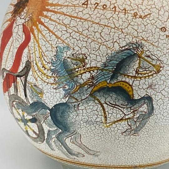 Ancient Greek Museum Reproduction Vase (12-Inch, Crackle Glaze, Uogc #47, Vessel, Hand-Made, Vintage, Late 20th Century Replica) For Sale - Image 4 of 18