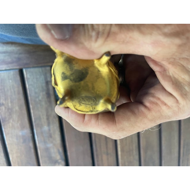 1920s Art Nouveau B&w Footed Gold Leaf Jewelry Heart Flower Trinket Box With Lid For Sale In Santa Fe - Image 6 of 7