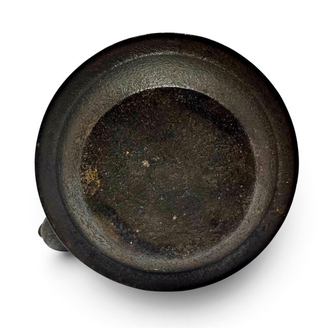 Black Mid-Century Japanese Shofudo Nambu Tekki Cast Iron Bamboo Tetsubin Tea Kettle For Sale - Image 8 of 15