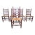 Mid 20th Century Set of Five Vintage Rustic High Ladder Back Rush Seat Dining Chairs For Sale