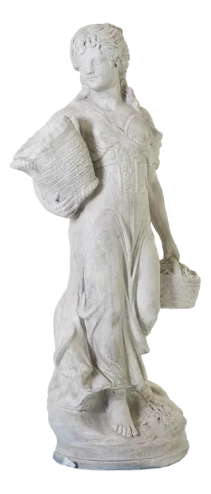 Garden Sculpture of Woman with Baskets, 1920s