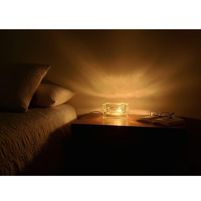 Glass Vintage Glass Table Lamp by Fidenza Vetraria, 1970s For Sale - Image 7 of 12