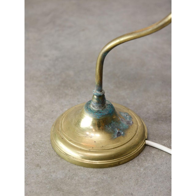 Metal Mid-Century Italian Table Lamp in Brass and Etched Glass For Sale - Image 7 of 12
