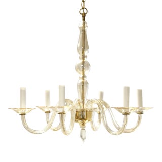 Champagne Colored Six-Light Murano Chandelier For Sale