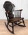 Wood Antique Victorian Carved Oak & Leather Tufted Rocking Chair For Sale - Image 7 of 15