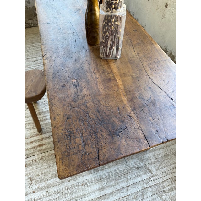 Antique Rustic Farmhouse Table in Walnut, 1900s For Sale - Image 13 of 18