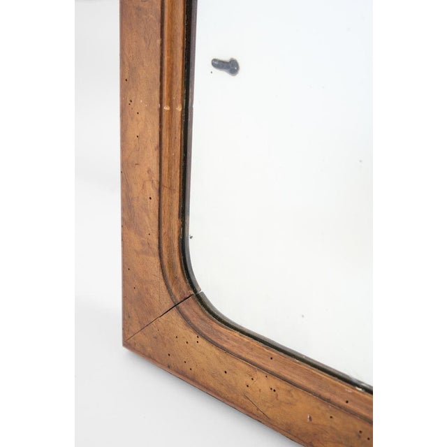 Wall Mirror with Wooden Frame and Carved Crest, 1920s For Sale - Image 3 of 9