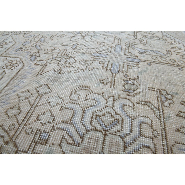 Textile 1970s Vintage Persian Handmade Wool Cotton Beige Area Rug For Sale - Image 7 of 11